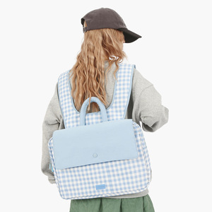 Bolso de hombro de color sólido para mujer, estilo japonés, ligero y fresco, con diseño de cuadros, tamaño L, bolso de mano con diseño elegante para ir al trabajo o de viaje. - Product Image 5