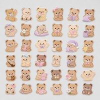 Patch brodé personnalisé AWELLS, adorable ourson en peluche, badge animalier Kawaii cousu pour vêtements d'enfants et sacs DIY