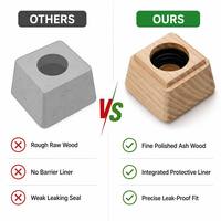 Capuchon de parfum en bois de frêne de qualité supérieure avec logo personnalisé et doublure protectrice, couvercle en bois sur mesure pour diffuseur à bâtonnets et flacons d'huiles essentielles