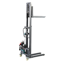 Nouveau mini chariot élévateur à fourche, mini gerbeur 300 kg, chariot à palettes portable à moteur AC, utilisation en construction