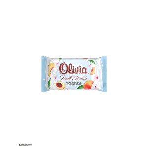 Peach Scented Gentle Moisturizing Bar <b>Soap</b> with Glycerin and Lanolin for Daily Hand and Body Care 45 g Olivia Milk N White - Product Image 3