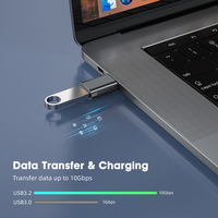 Convertisseur USB 3.2 OTG 10 Gbps Type C Mâle vers USB A Femelle Adaptateur de Charge et de Données