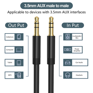 Câble <span class=keywords><strong>audio</strong></span> de 3.5mm <span class=keywords><strong>pour</strong></span> boîtier <span class=keywords><strong>audio</strong></span> de véhicule Câble d'extension à double extrémité <span class=keywords><strong>pour</strong></span> ordinateur, téléphone portable et <span class=keywords><strong>casque</strong></span> - Product Image 2