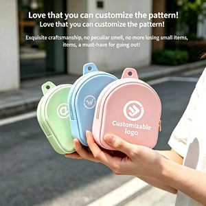Cross-border New Arrival <b>Macaron</b> Candy-colored Silicone Mini Pouch, Portable & Soft for Earphones Keys Coins and Data Cables - Product Image 3