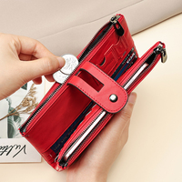Dompet Wanita Kulit Asli WESTAL RFID dengan Kantong Koin Ber-resleting, Kapasitas Besar, Tempat Kartu Kredit, Dompet Kulit Wanita