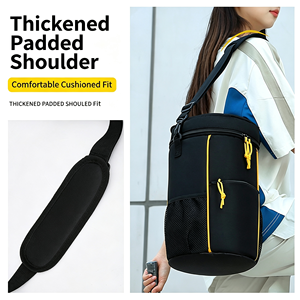 Bolsa de Transporte Portátil para Pelotas de Tenis, de Nailon Sólido Negro con Ribete Amarillo, Accesorio de Entrenamiento para Adultos, para Todas las Estaciones - Product Image 5
