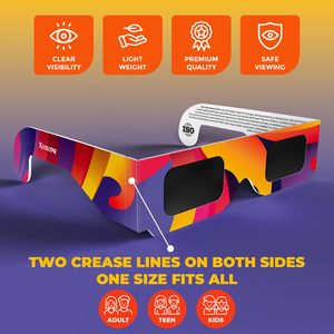 Gafas de Eclipse Solar Seguras con Certificación CE ISO AAS para Observación Directa del Sol, Producto para Deportes y Entretenimiento - Product Image 3