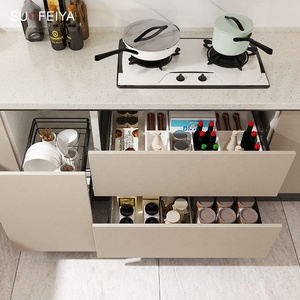 Sofeyia Özel Tasarım Minimalist Küçük Mutfak Ahşap Kaplama Mutfak Dolabı Seti, Lavabo Bataryası ve Menteşe Tasarımıyla Daireler İçin - Product Image 6