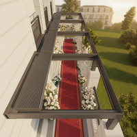 Pergola motorisée intelligente en aluminium Sweet Home Antique, toit rétractable à lames orientables, auvent extérieur, système imperméable sans fil