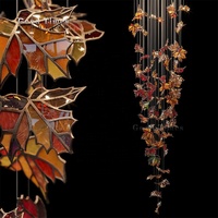 Lustres de Foyer de Feuille en Céramique LED de Luxe Modernes Contemporains Grandes Lampes Suspendues de Plafond de Table d'Intérieur