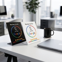 Base NFC con Pantalla Táctil Personalizada con Código QR y Logotipo para Redes Sociales: Facebook, Instagram, WhatsApp, Reseñas de Google