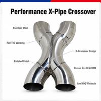 ER Performance Échappement complet sur mesure en acier inoxydable, collecteur en X, double échappement de 2,5 pouces, équilibre de pression, efficacité de purge