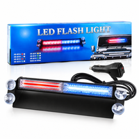 Feu de signalisation d'urgence LED COB bleu 12V-24V pour pare-brise de voiture, clignotant stroboscopique pour rénovation/amélioration