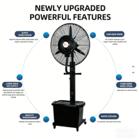 Ventilateur sur pied électrique et mécanique de 26 à 30 pouces avec télécommande, humidificateur à brume d'eau en métal, oscillation énergétique réglable, ventilateur brumisateur pour hôtel
