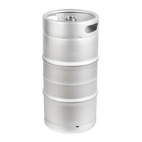Fût de bière en acier inoxydable argenté de 30 L (1/4 BBL) de 7,93 gallons, format Slim, norme américaine, avec coupleur, empilable, logo personnalisé, fabricant