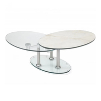 Salon Couchtisch nordique moderne maison décorative canapé en métal côté centre rond cercle Table d'extrémité luxe Table basse en verre
