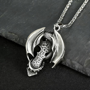 Yunnique – collier avec pendentif crâne de Dragon en acier inoxydable, chaîne de bijoux unisexe de Style Punk pour hommes et femmes - Product Image 3