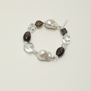 Bracelet extensible en perles de cristal de quartz naturel - Cadeau unisexe tendance pour anniversaire - Product Image 1