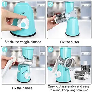 New Product Ideas 2024 Upgrade Multipurpose Hand Operated Safe Rotary Mandoline Vegetable Fruit Spiral Grater Slicer Cutter