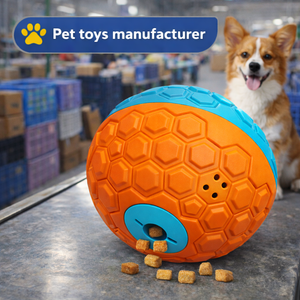 Balle à roulettes pour <span class=keywords><strong>chien</strong></span> personnalisable avec logo, en plastique, moderne et décontractée, distributeur de friandises, avec son mécanique, fabricant OEM, certifiée EN CE ASTM - Product Image 1