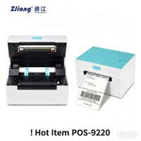 Imprimante d'étiquettes thermiques commerciale compacte ZJ9220 100x150 pour bubble tea, boulangerie, autocollants adhésifs, impression directe mobile Bluetooth