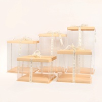 Boîte d'emballage de gâteau jetable en plastique de haute qualité Boîtes à gâteau de grande taille avec couvercle transparent
