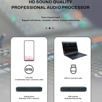 Tarjeta de Sonido Profesional USB para PC de 3.ª Generación, 4x4, 24 Bits, 192 kHz, Interfaz de Audio, Equipo de Grabación para Estudio Musical
