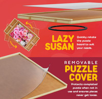 Meilleure vente 1500 pièces moderne personnalisable Portable rotatif Puzzle Table Board écologique peint bois matériel pour adultes