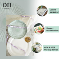 Assiettes de présentation de luxe pour mariage, lot de 4, vaisselle décorative florale pour événements, traiteurs et location