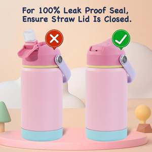 Listo para Enviar: Nueva Botella de Agua Infantil de 12oz con Tapa Abatible y Grabado Láser, con Parachoques y Asa, Colores Surtidos para la Escuela - Product Image 6