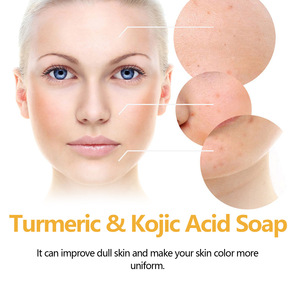 Jabón Facial Blanqueador 100% Natural al por Mayor, Jabón Artesanal <span class=keywords><strong>de</strong></span> Cúrcuma para el Cuidado <span class=keywords><strong>de</strong></span> la Piel, Jabón Blanqueador Profundo con Ácido Kójico - Product Image 6