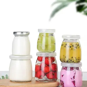 7Oz Mini sữa chua lọ thủy tinh với nút chai có nắp đậy kính bánh lọ thủy tinh Container có nắp đậy Mason Jar ủng hộ đám cưới mật ong nồi