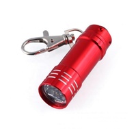 Senter Gantungan Kunci Mini 3 LED Darurat Logam Aluminium Saku Kustom Pabrik, Promosi Murah dengan Saklar Ekor
