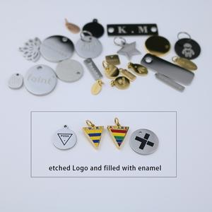 Tùy Chỉnh 18K vàng mạ thép không gỉ logo khắc vuông Vòng trang sức thẻ cho Dây chuyền vòng đeo tay - Product Image 2