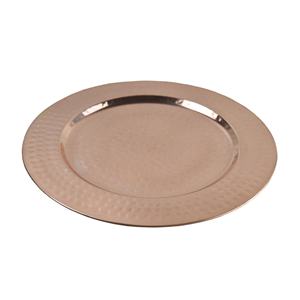 Plaque de service ronde en métal, conception de marteau, finition brillante plateau de service - Product Image 2