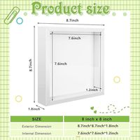 Cadre photo en MDF noir blanc noyer 8x8 8x10 10x10 16x16 pouces A4 Décoration Art Photo Cadre profond 3D avec plexiglas