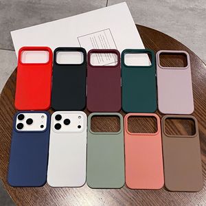 Coque en TPU souple antichoc, fine, effet peau, couleur bonbon, finition mate, <span class=keywords><strong>prix</strong></span> abordable pour iPhone 15 16 17 Pro Max - Product Image 1