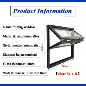 <span class=keywords><strong>Alucasa</strong></span> Marco de aluminio Diseño de vidrio Puerta y ventana plegable vertical Push up Ventana plegable para tiendas - Product Image 3
