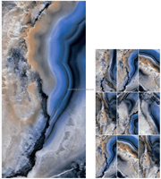 Dalles murales en granit labradorite bleu poli et émaillé, aspect marbre, 60x120 cm, pour intérieur et extérieur, panneaux en céramique