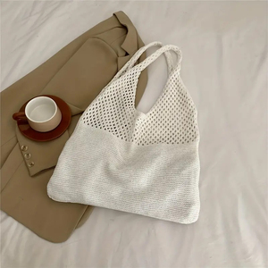 Boheemse Zomer Strand Handtas Dames Trend Handgebreide Netto Schoudertassen Vrouwen Polyester Gehaakte Tas - Product Image 2