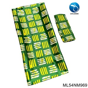 Beau tissu imprimé en gros femmes africaines robe tissu <span class=keywords><strong>4</strong></span> Yards Satin tissu avec 2 Yards en mousseline de soie ML54NM965-ML54NM977 - Product Image 2