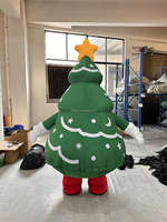 Costume de Père Noël Gonflable de Noël XL Costumes pour Hommes Tenue de Cosplay Adulte Costume de Noël Gonflable Drôle avec Arbre pour Mascotte d'Halloween