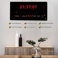 Jam Dinding LED Digital Kalender Abadi Alarm Termometer Fase Bulan Tampilan Tanggal Lampu Malam Pintar Modern Ruang Tamu-Direct