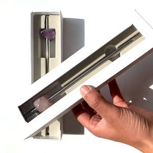 Commercio all'ingrosso 304 di Paglia In Acciaio Inox Eco-Friendly Cannuccia, Naturale Quarzo Rosa Energia di Guarigione di cristallo di cristallo di paglia - Product Image 3