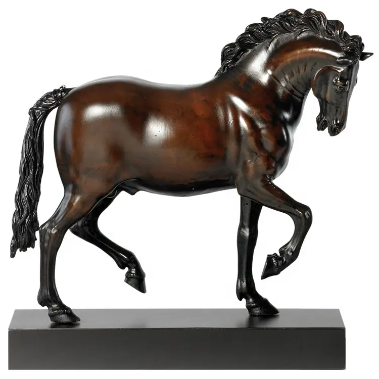Decoratieve Paard Standbeeld Metalen Ornamenten Kleine Desktop Bronze Paarden Sculpturen Voor Thuis