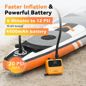 Pompe électrique pour paddle board 20 PSI rechargeable 4500 mAh, pompe <span class=keywords><strong>SUP</strong></span> à double étage de gonflage et dégonflage, adaptée pour <span class=keywords><strong>SUP</strong></span>, kayak, surf, kitesurf - Product Image 4