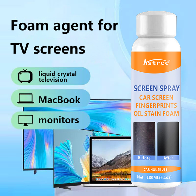 Astree Screen Cleaner Spray Car Infotainment Foam Anti Fingerprint Oil Stain LCD LED Touchscreen Monitor Notebook TV 180ml OEM