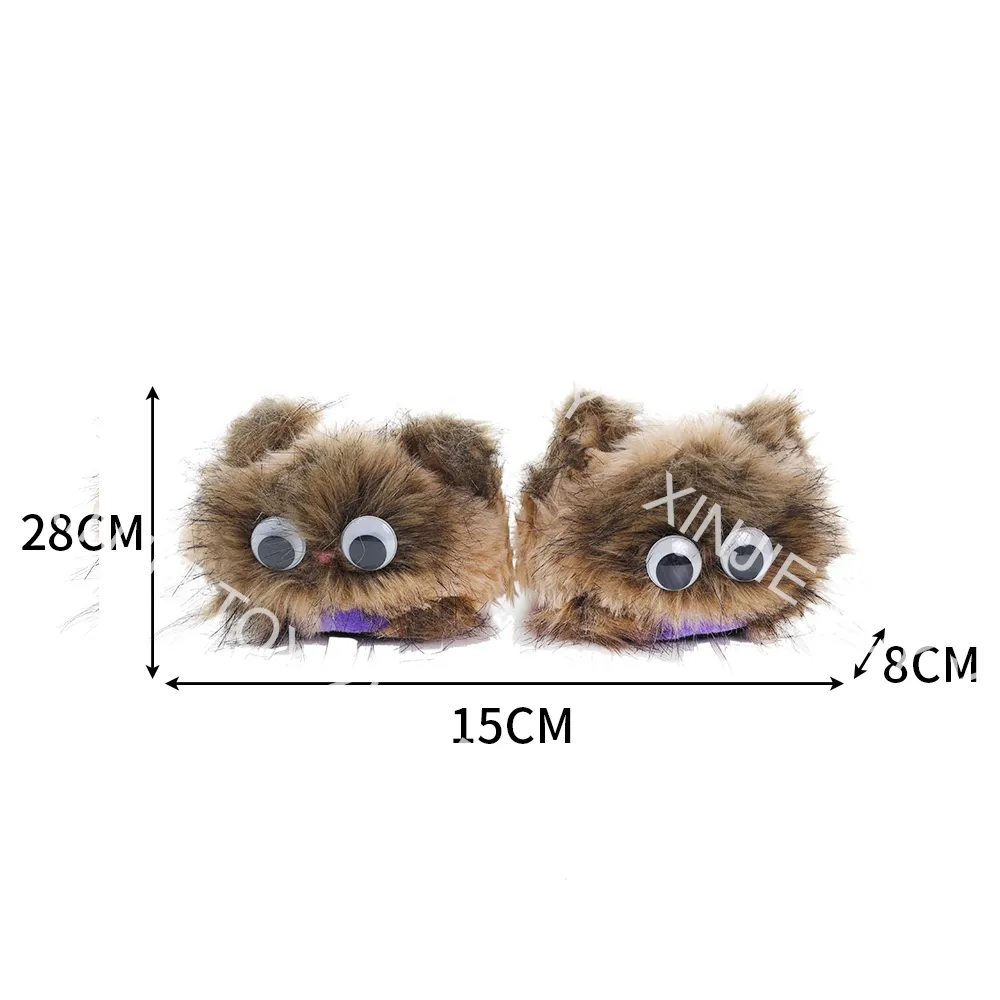 New arrival Cute Plush Kitten toy emulation Soft Animal Cat Plush Slippers toy Ladies home Bedroom Slippers