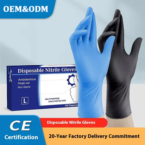 SONICE Heavy Duty Black Nitrile <strong>Gloves</strong> Thick and Durable Disposable Safety <strong>Gloves</strong> for Beauty Salons Powder Free - Product Image 2
