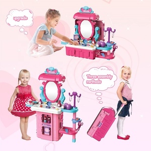 Hot Selling Children Girl Kids Pretend Play <strong>Makeup</strong> Toys Set for Dressing Table Cosmetics Toy <strong>Make</strong> up <strong>Game</strong> with Trolley case - Product Image 2